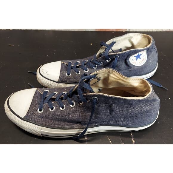 Converse Chuck Taylor All Star Mid Denim Blue Mens Sz 11 Shoes Sneakers - Picture 4 of 7